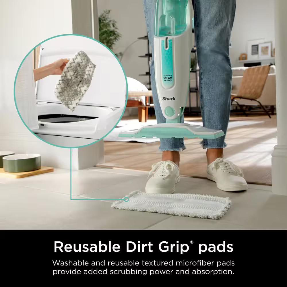 Corded Steam Mop for Hard Floor Surfaces, Tile, Stone, Laminate in Blue with XL