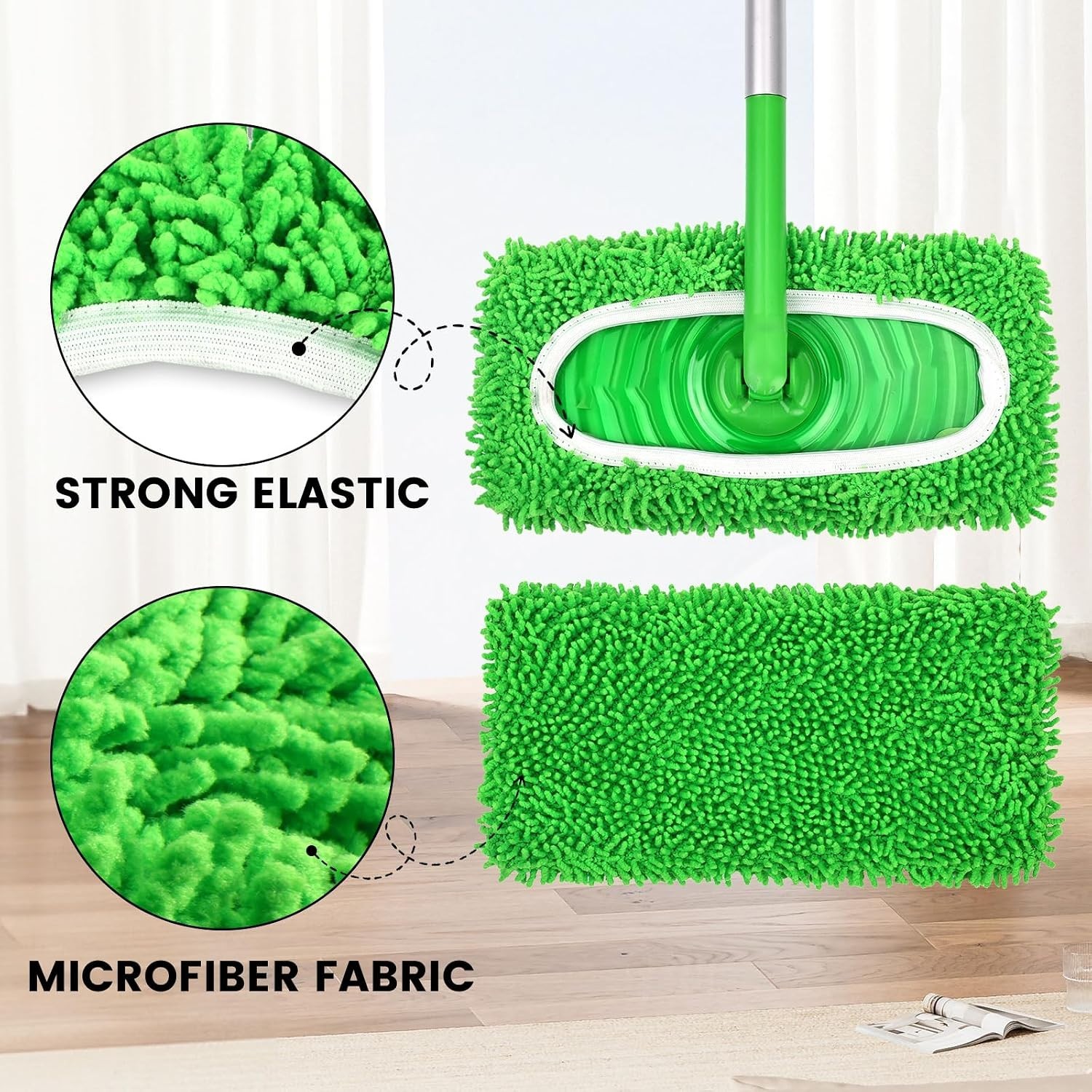 6 Pack High Quality Microfiber Mop Pads – Long-lasting and Eco-Conscious