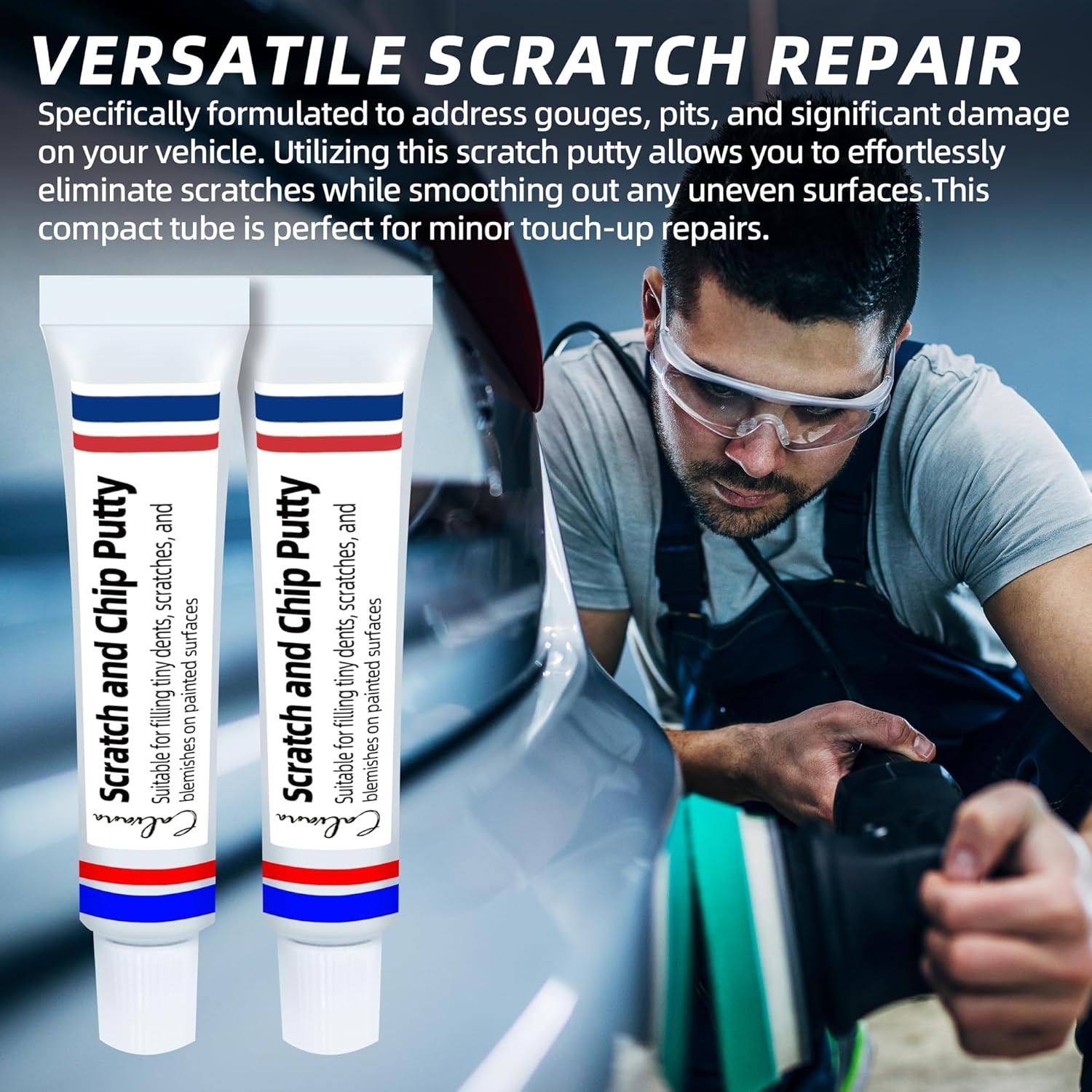 (2 Pack) 20g Car Body Filler Repair Kit, Automotive Putty Scratch Filler, Quick-