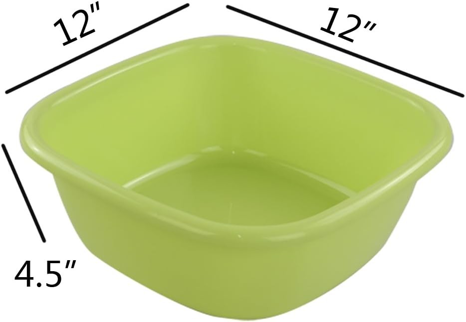 8 Quart Plastic Small Wash Basins, 4-Pack