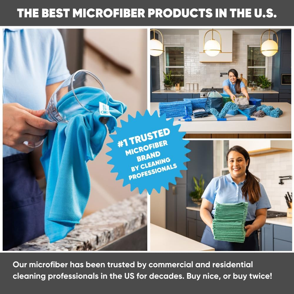 Microfiber Rags in a Box (50 Count) – Mwipes – 10″ X 12″ Reusable Wipes for Clea