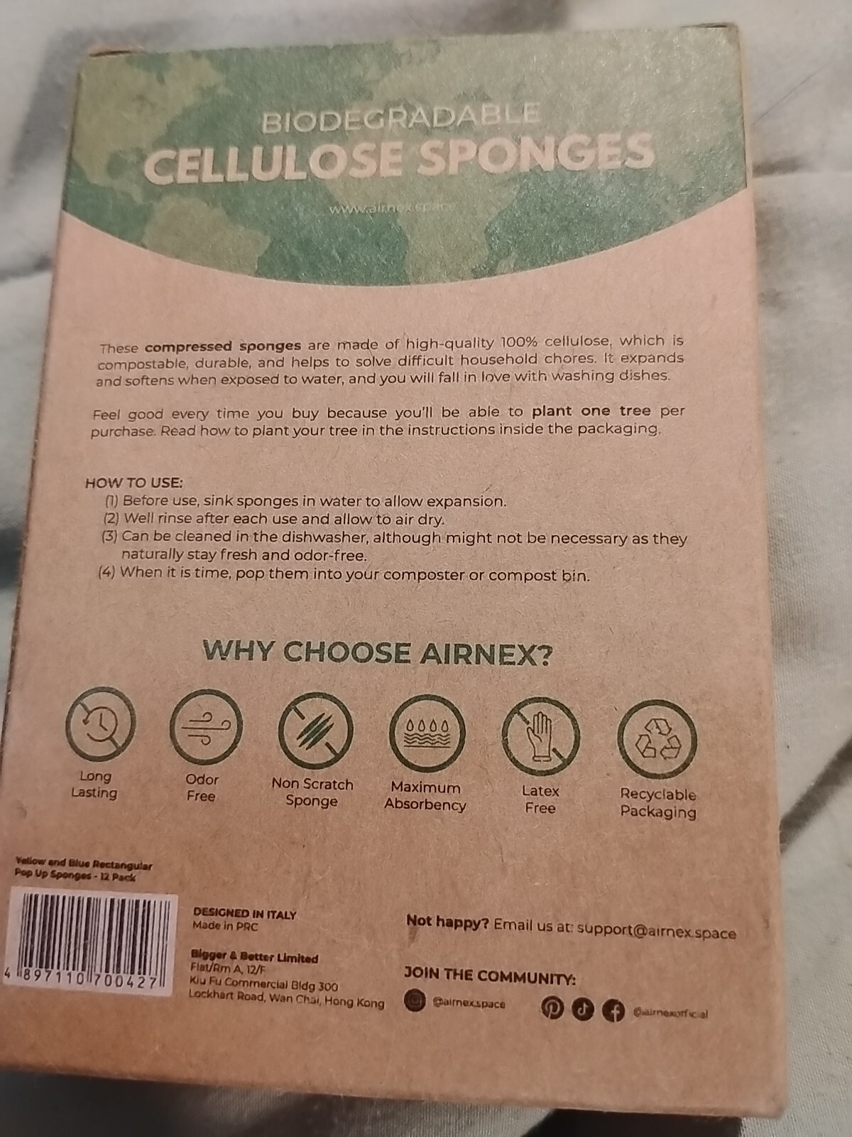 Biodegradable Cellulose Compressed Sponges – Pack of 12. 12 Pack Blue & Yellow.