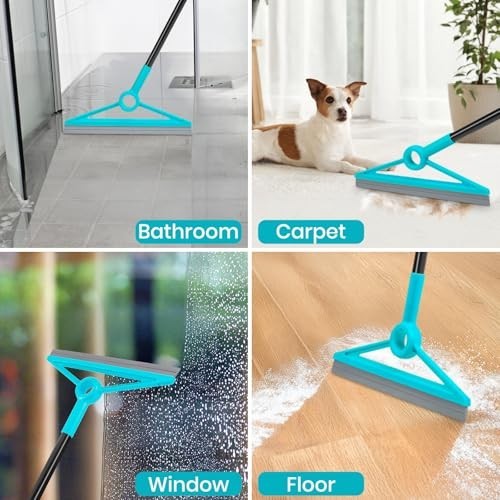 Multifunctional Air Broom for Dust, Hair & Liquids – Removable Rubber Strip Sque