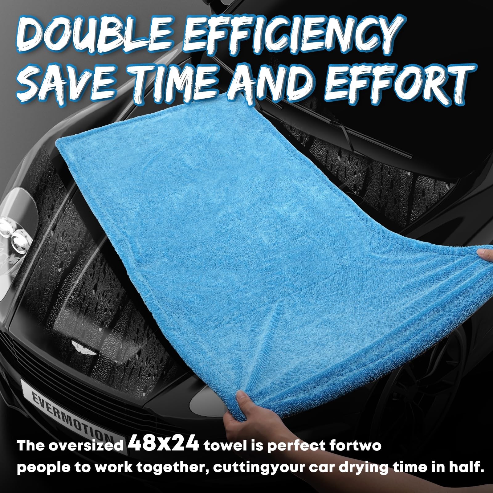 Metyond 48”x24” Car Drying Towel for Full-Sized SUV, Dual Sided Microfiber Ca…