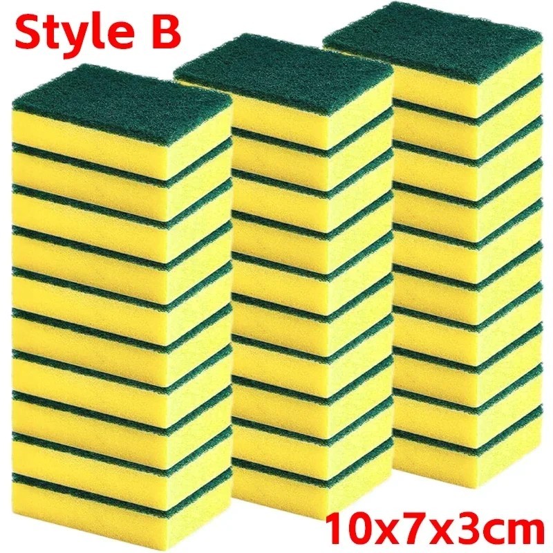 50 Pcs Double Sided Magic Cleaning Sponge Rust Remover Scrub Kitchen Tool Scrubs