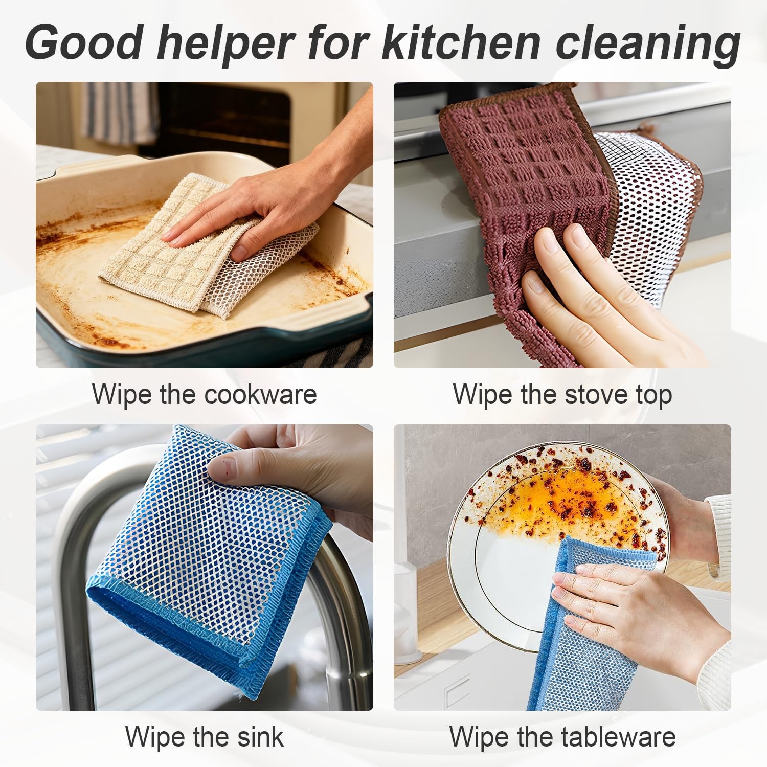 20 pcs Multipurpose Wire Dishwashing Rags, Upgraded 2-Layer Non-Scratch Metal…