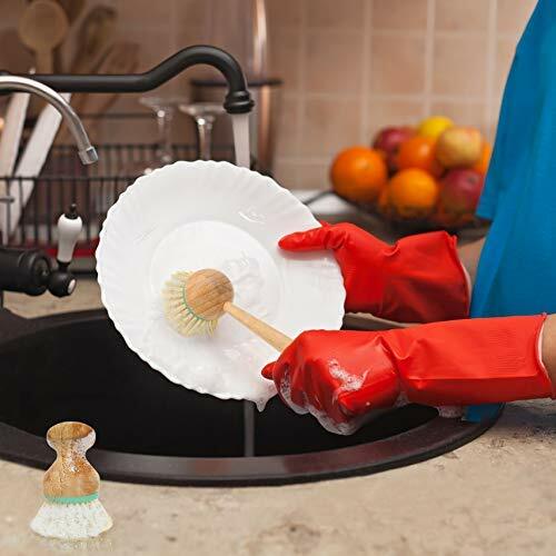 3 Piece Bamboo Dish Scrub Kitchen Cleaning Brush Scrubber Household Bathroom Use