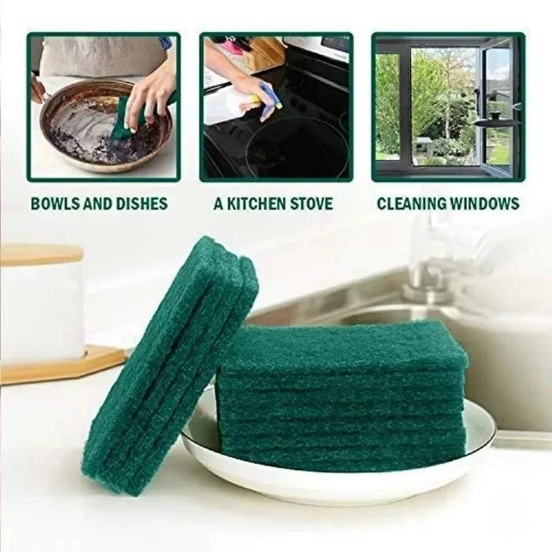 Kitchen Scrub Pads Oil Removal Scratch Free Reusable Dishwashing Cleaning Rag