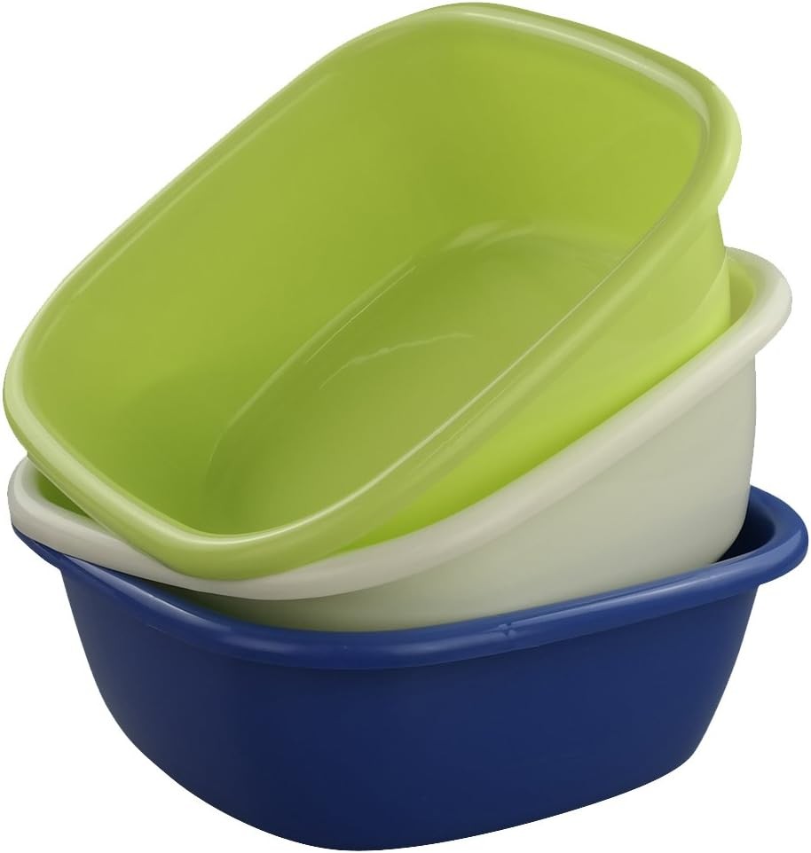 Square Small Wash Basins, 8-Quart, Set of 3