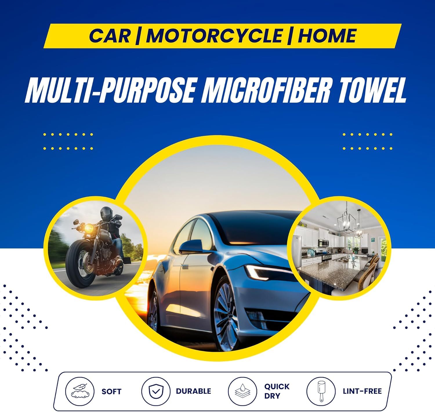 Yellow 10X Car Wash Microfiber Towel 24×12” Cleaning Drying Car Care Soft Cloth