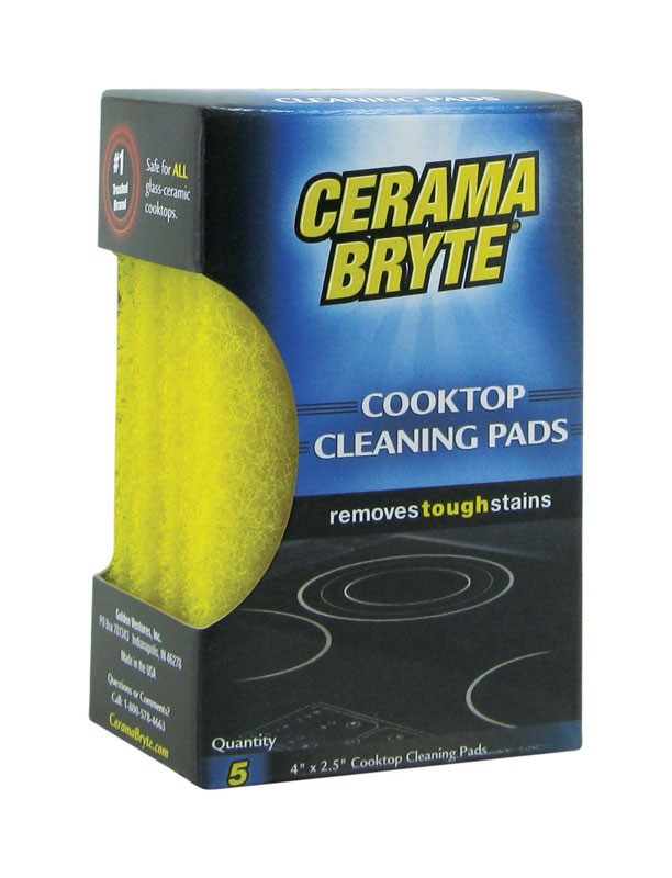 Cerama Bryte 28512 Yellow Synthetic Fiber Cooktop Cleaning Pad 4 L x 2.5 W in.