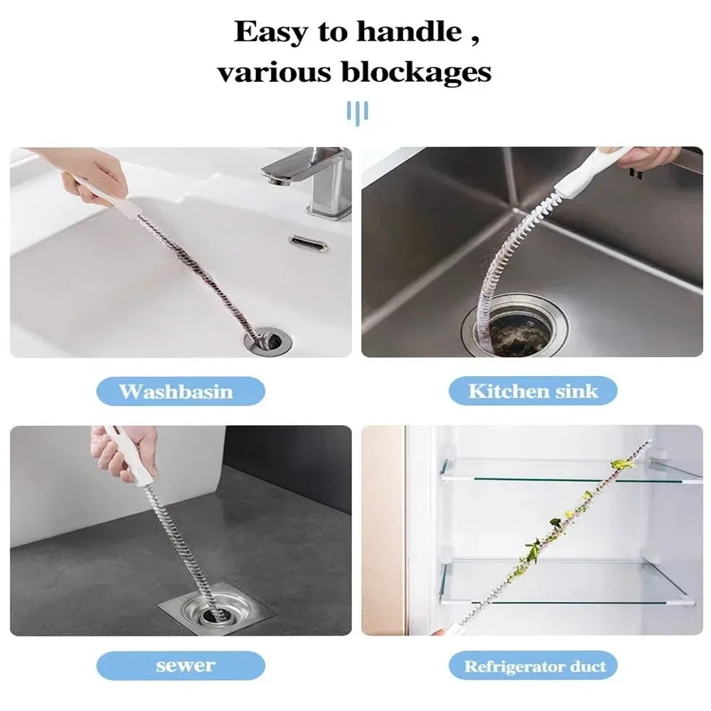 Pipe Dredging Brush Bathroom Hair Sewer Sink Cleaning Brush Drain Cleaner Flexib
