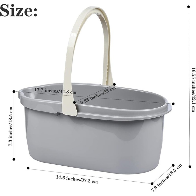 Large Capacity Cleaning Bucket 4.5 Gal Plastic Caddy Portable Organizing Tool US