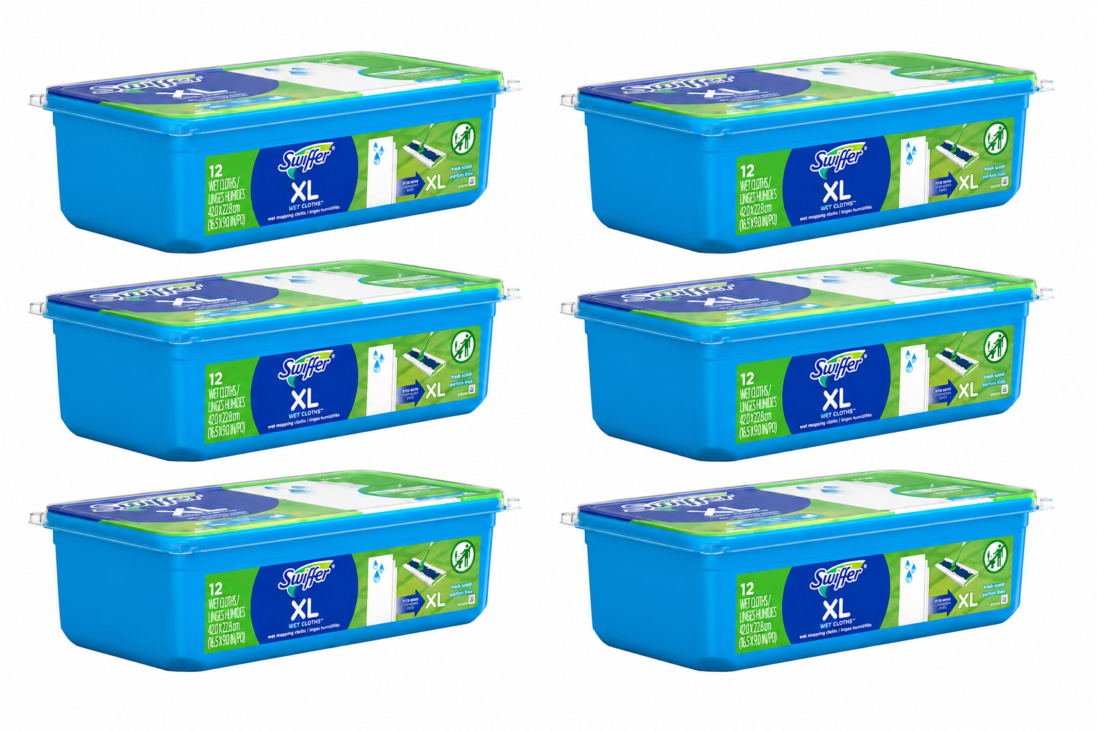🧹 Swiffer XL Wet Mopping Cloth Refills 72 Ct Fresh Scent Case 🌿