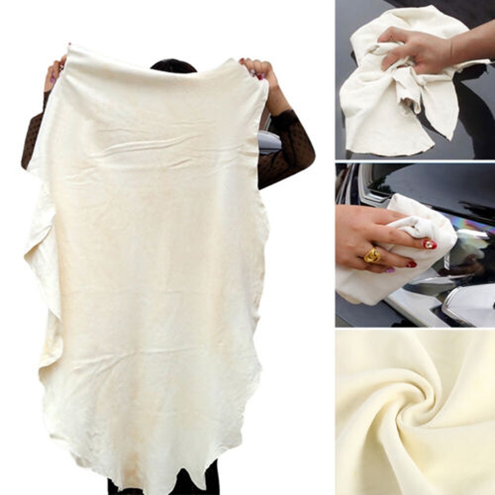 90X60CM Natural Chamois Leather Car Cleaning Cloth Genuine Leather Wash Suede Ab