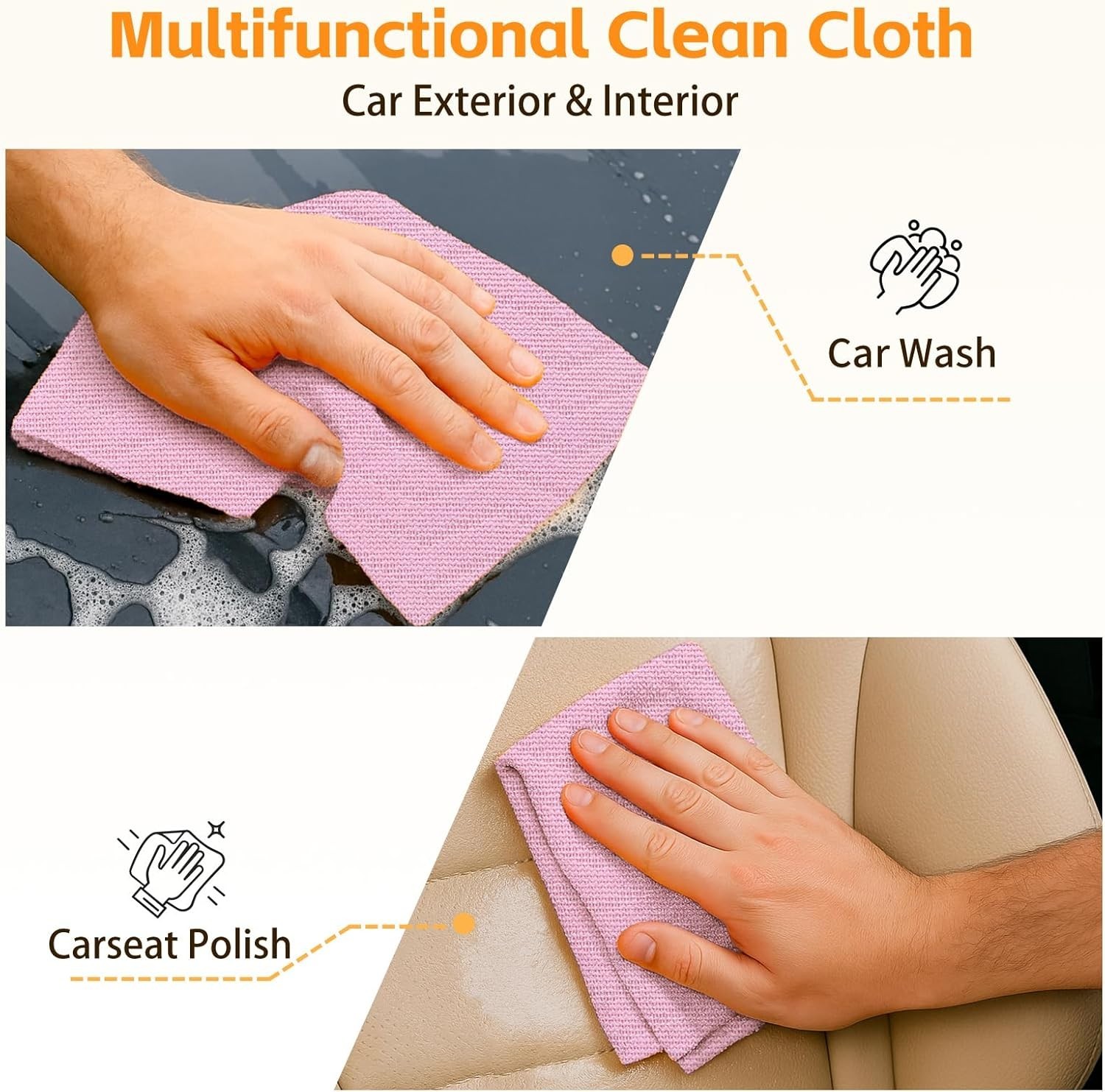 Microfiber Cleaning Cloth Roll, 50 Tear-Away Sheets, Reusable & Washable, Lin…
