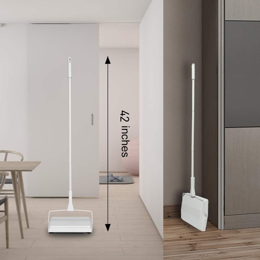 Carpet Floor Sweeper with Horsehair, Non Electric Manual Sweeping, Rotor Brus…