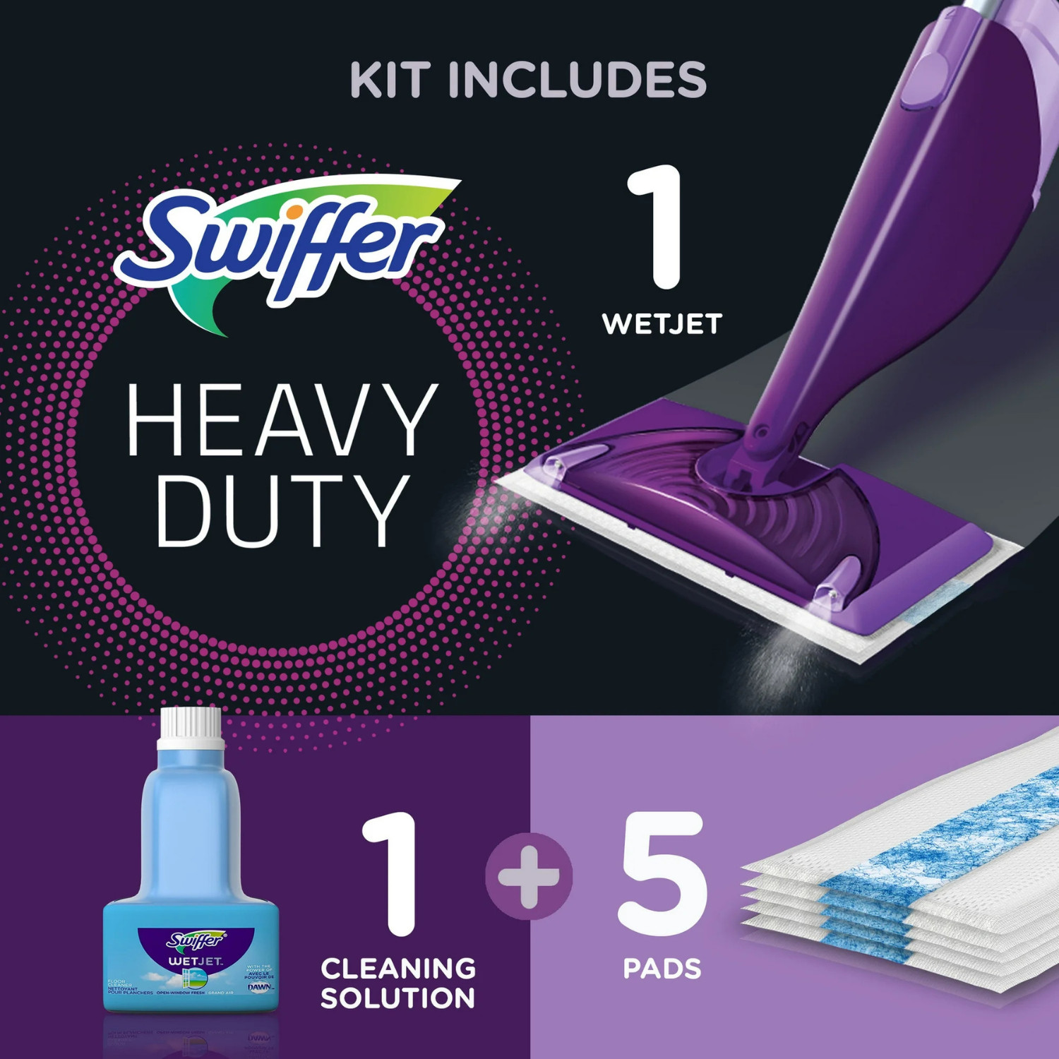 Swiffer Wet Jet Mop,Floor Cleaner for Mopping Wood, Laminate, Tile, Cleaning Set