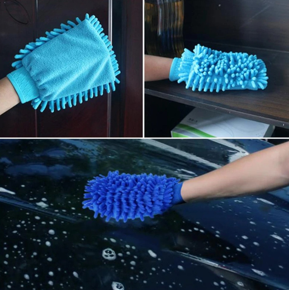 5 pcs Microfiber Car Wash Gloves Scratch-Free Absorbent Cleaning Mitts