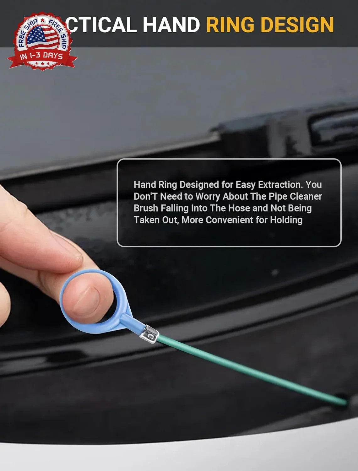 Upgraded Auto Sunroof Drain Cleaning Tool, 78 Inch Flexible Drain Brush Long Pip