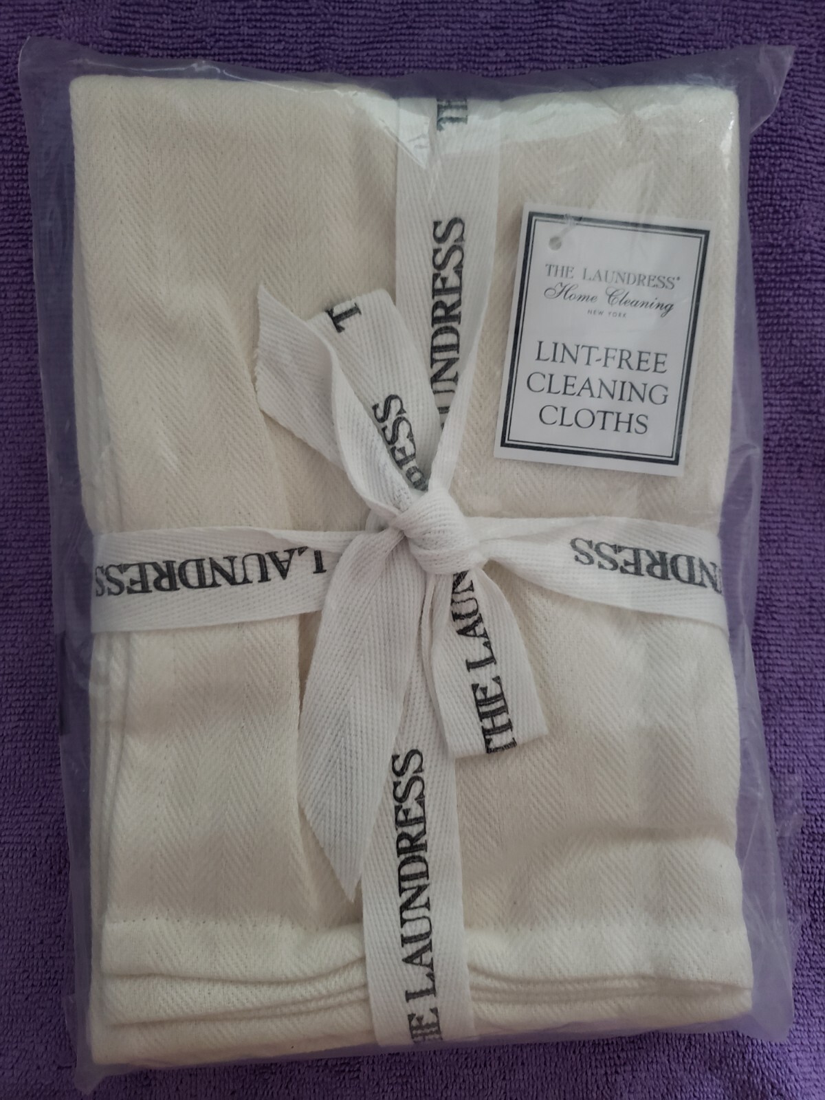 The Laundress – LINT-FREE CLEANING CLOTHS – 3 Pk – 100% Cotton – NEW – See Pics