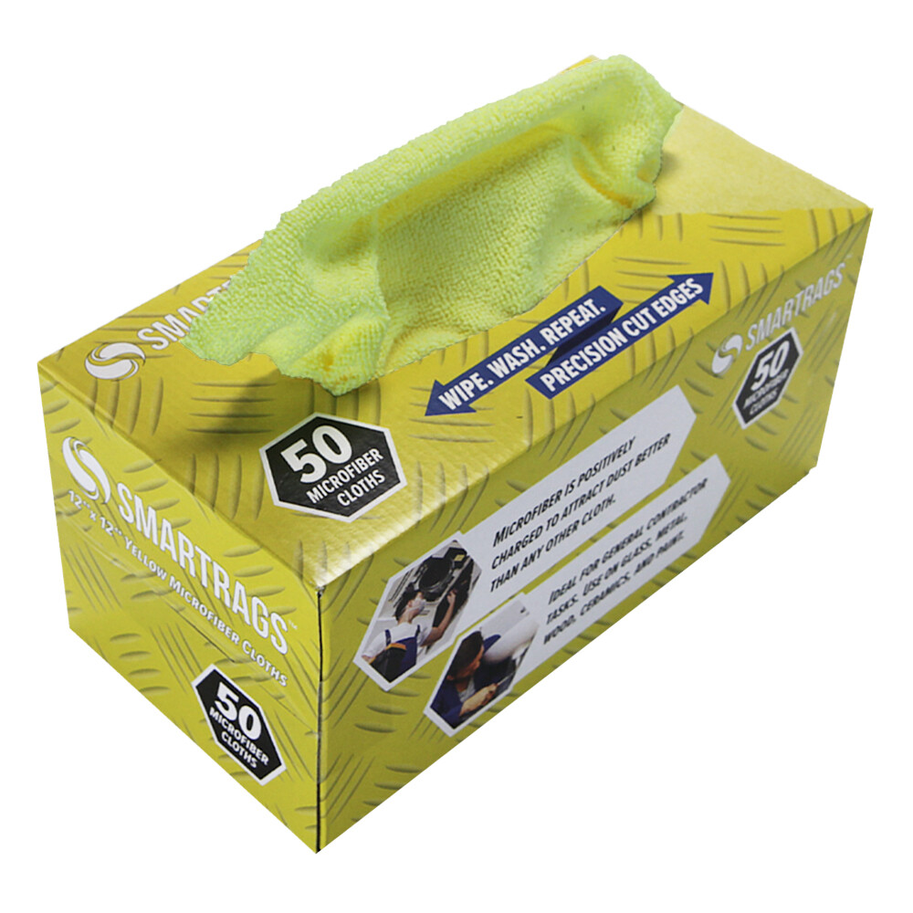 Smart Rags Cleaning Cloths (Box of 50), Lint Free 12×12 Color Options Disposable