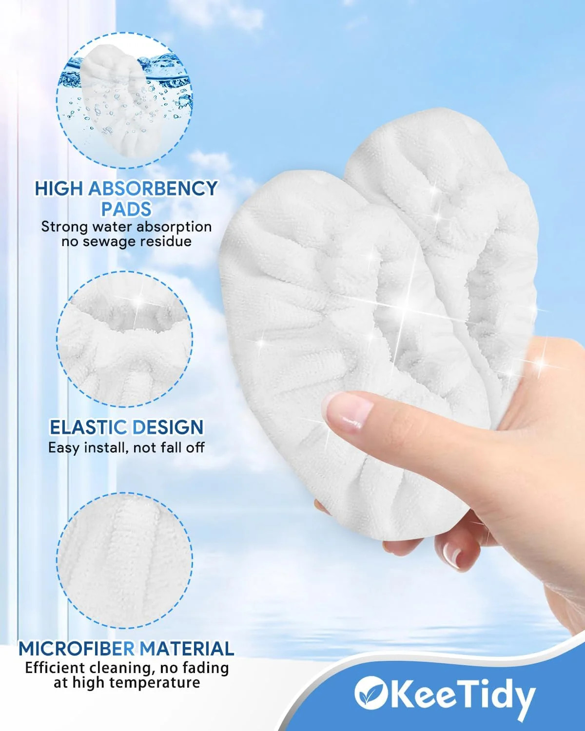 Reusable Steam Mop Pads – 6 Pack Microfiber for Multi-Surface Cleaning