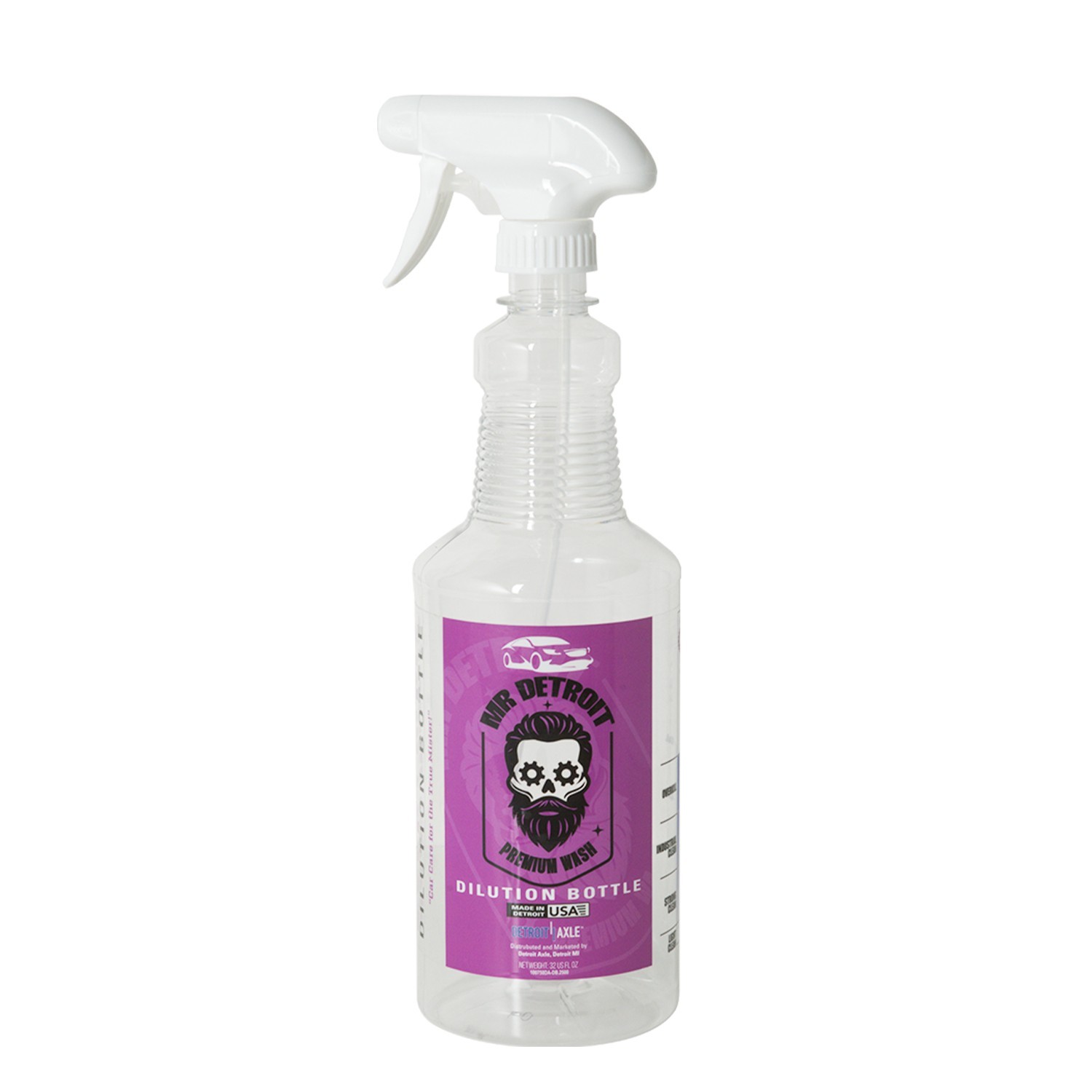 Mr. Detroit -4pc Purple Degreaser Car Cleaning Kit Brush Towel Bottle 64oz Combo