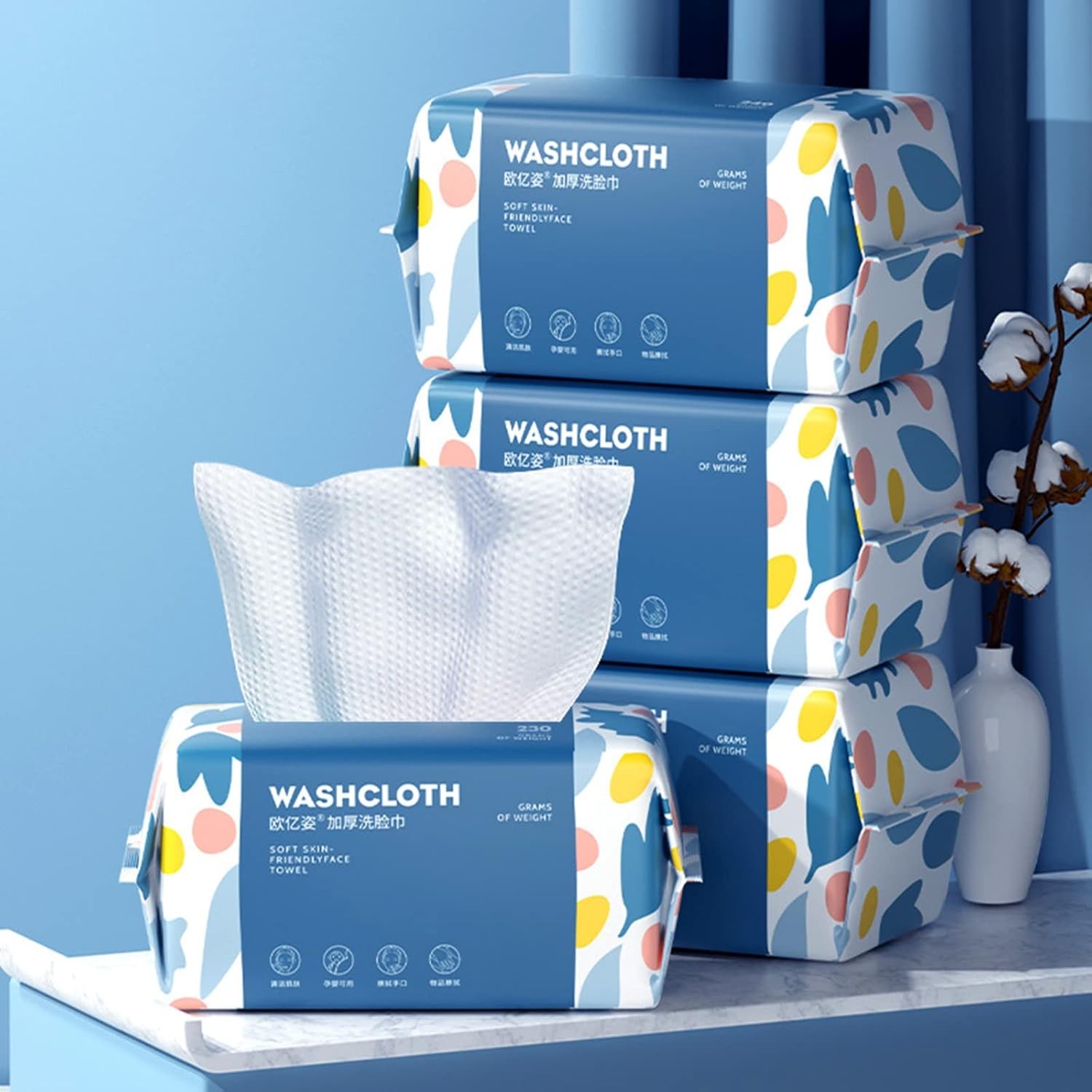 100 Count Disposable Face Towel,Thickening Ultra Soft Washcloths,Facial Cotton