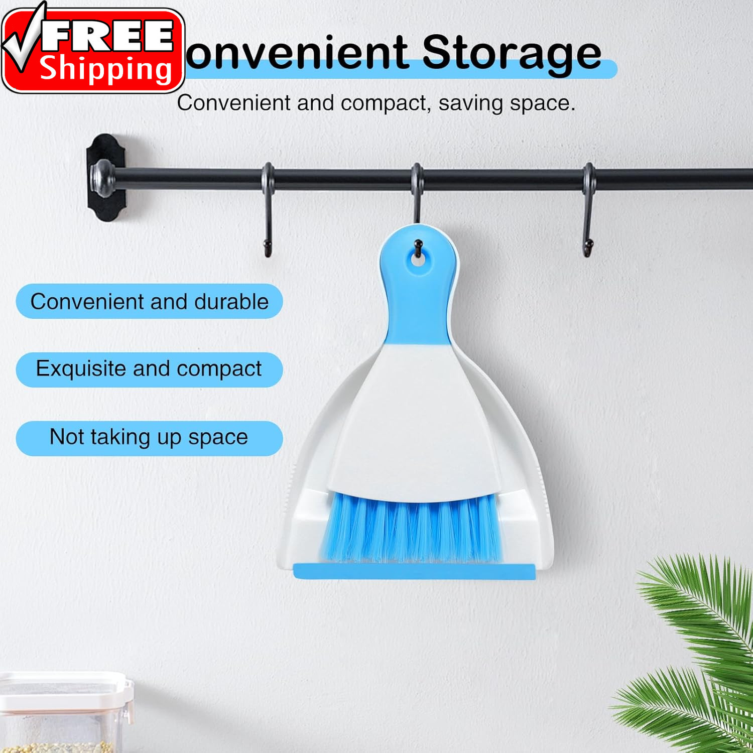 Mini Dustpan and Brush Set 2 Pack, Small Broom and Dustpan Set Dust Pan and Mini