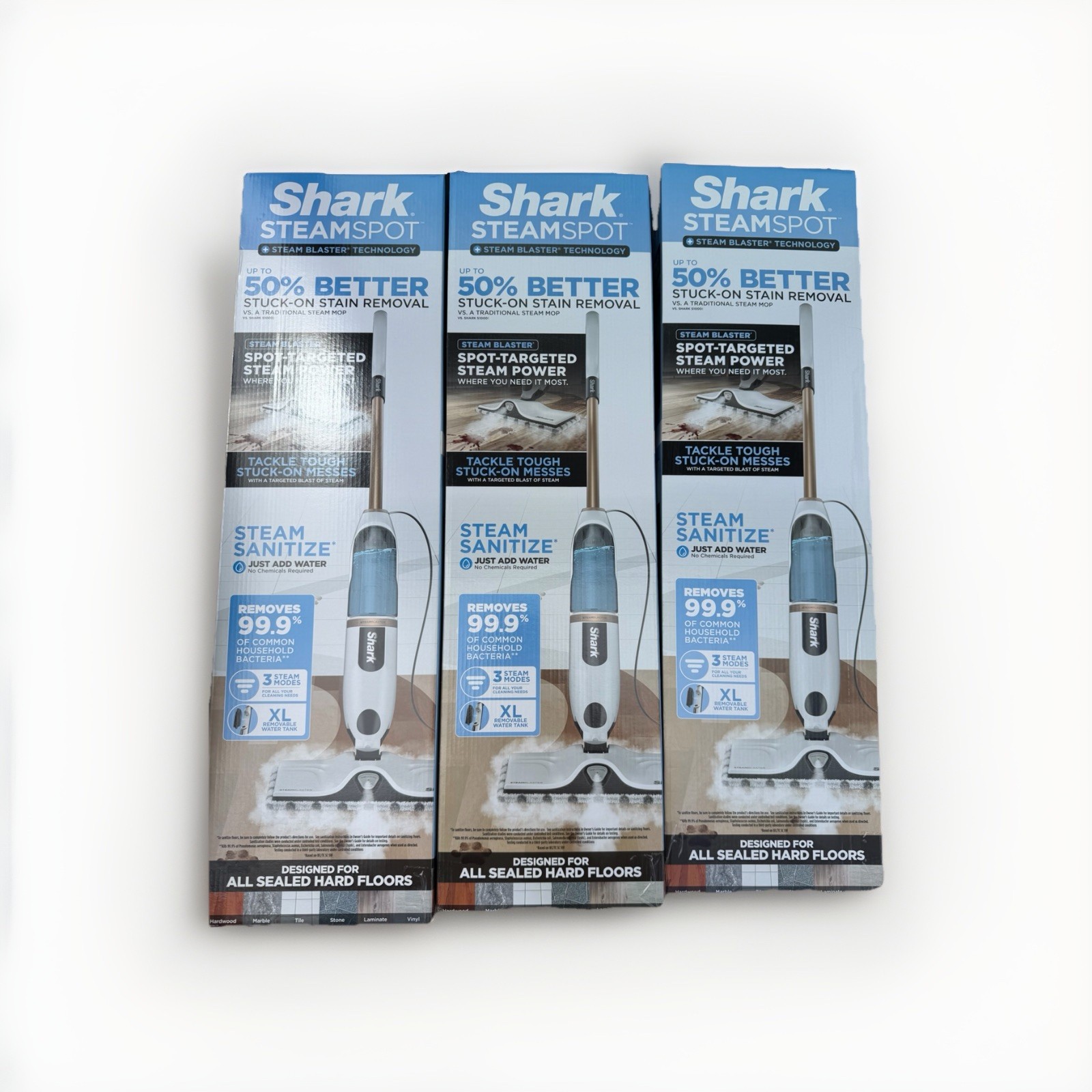 Shark SteamSpot Corded Steam Mop with XL Tank and Washable Pads White S2001