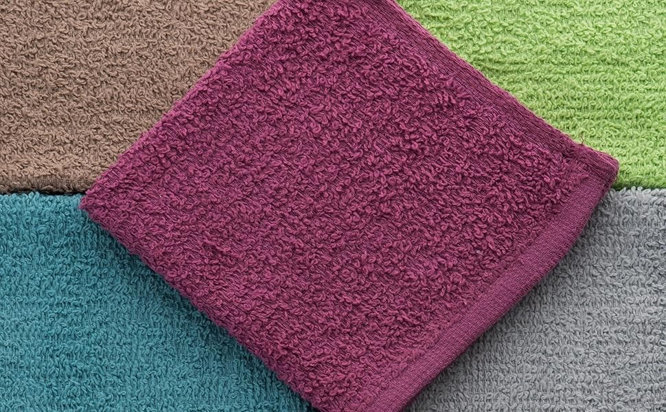 Simpli-Magic Cotton Wash Cloths 12″x12″ (50 Pack) – Highly Absorbent Soft Towels
