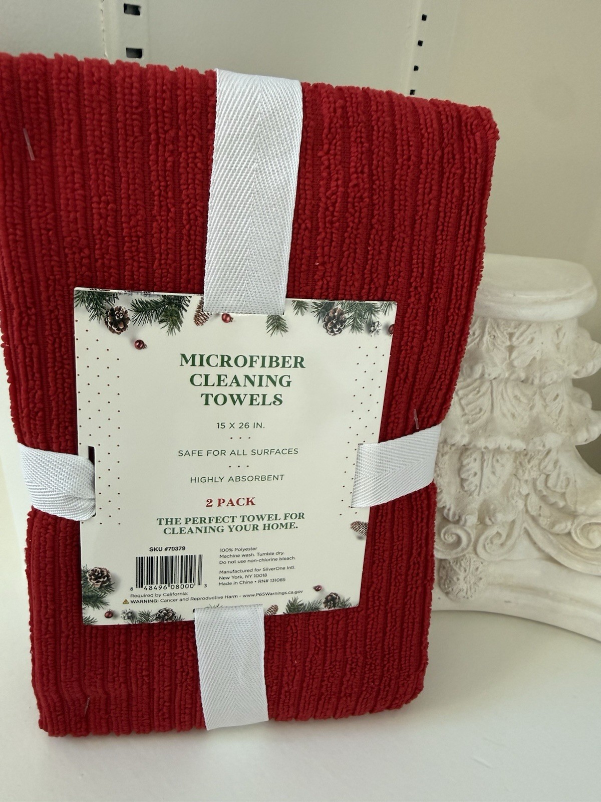 Holiday 2 Pk Microfiber Kitchen Cleaning Towels New Safe For All Surfaces
