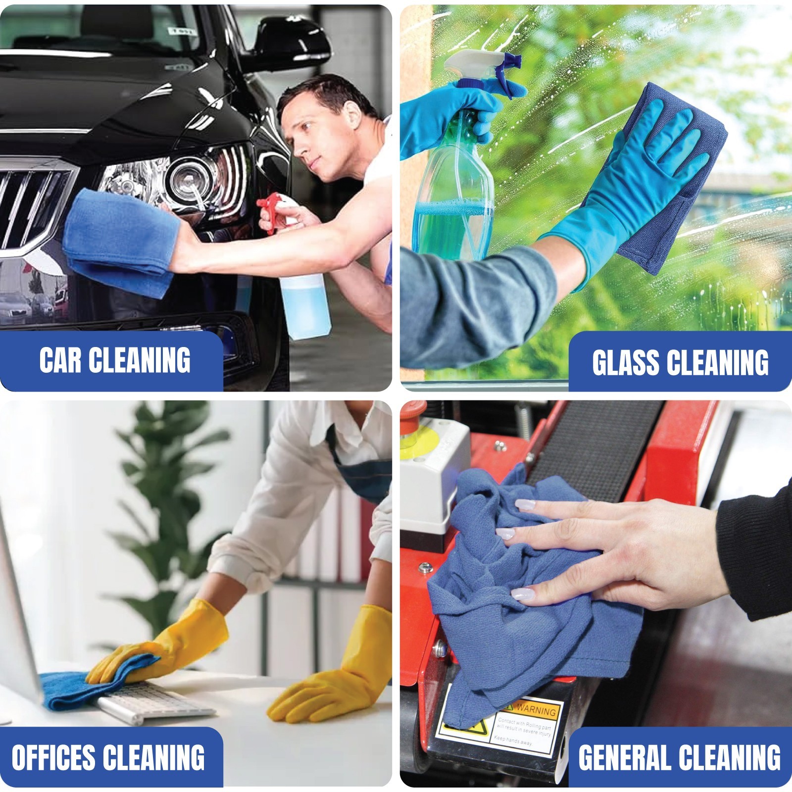 New Blue Cleaning Towels Rags – Multipurpose Cleaning Cloths