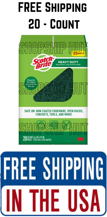 Scotch-Brite Heavy Duty Industrial Sized Scour Pads, Versatile Cleaning (20ct.)
