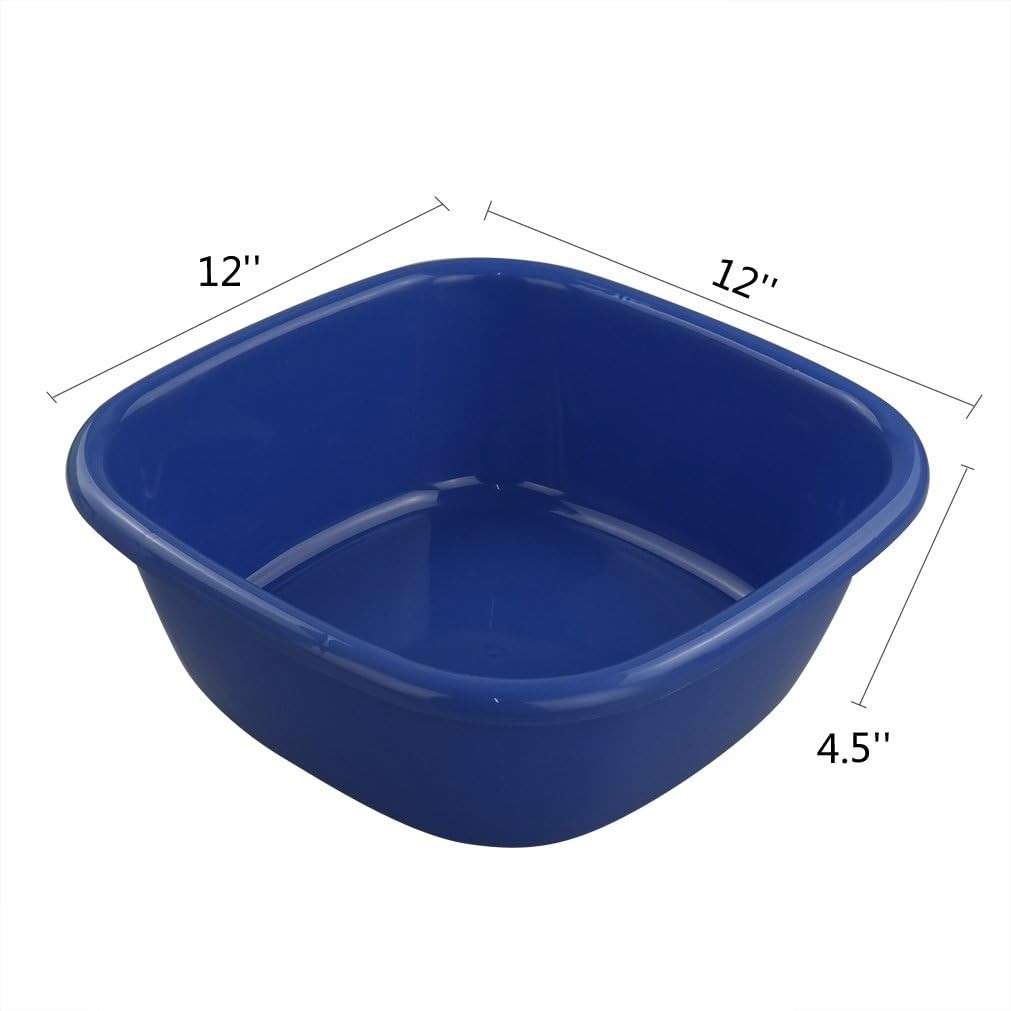 Square Small Wash Basins, 8-Quart, Set of 3