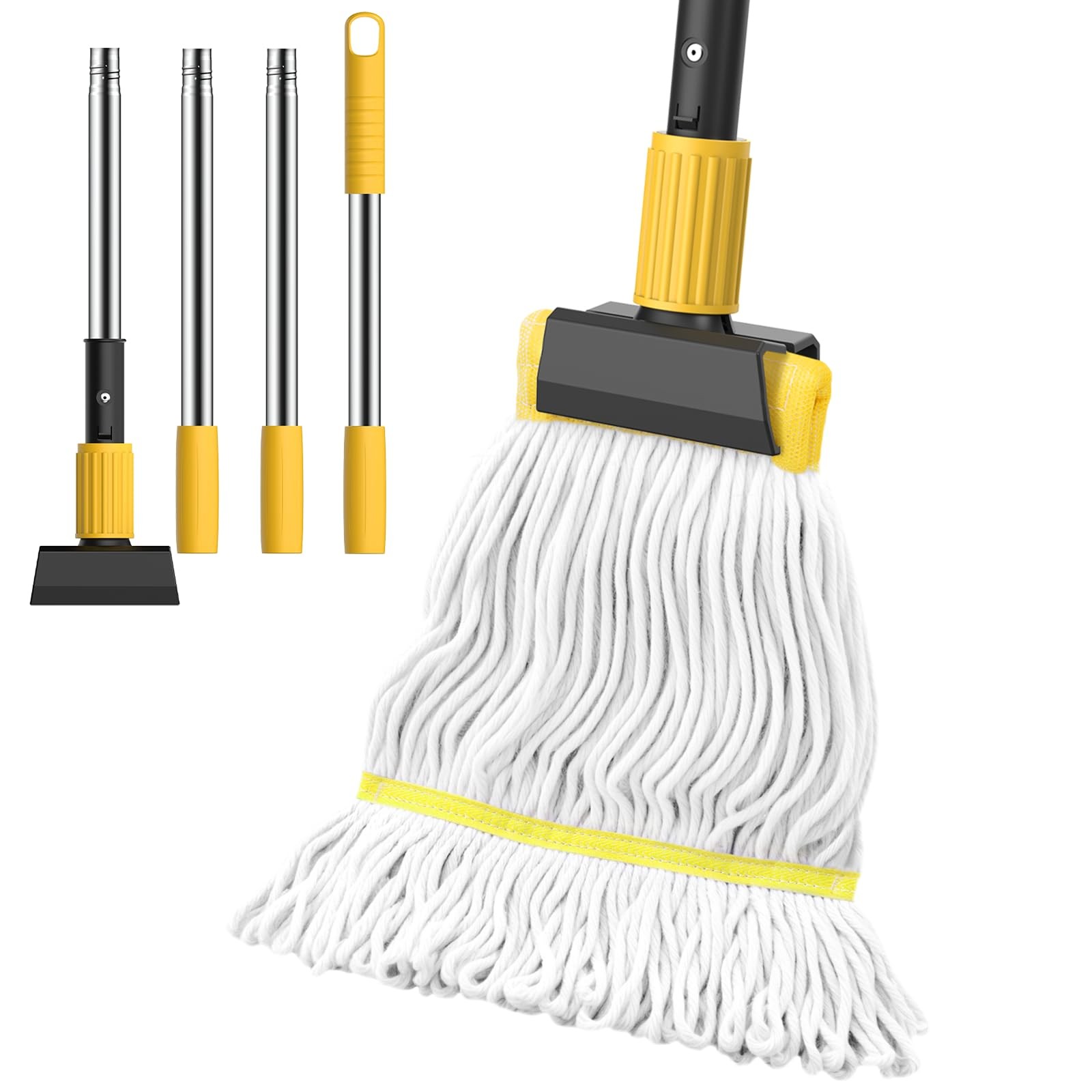 Heavy Duty String Wet Mop for Floor Cleaning, Commercial Industrial Cotton Mops