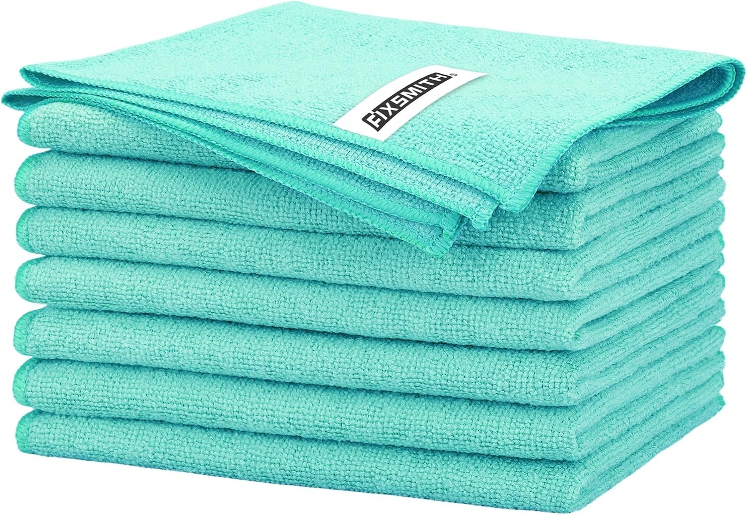Turquoise Microfiber Cleaning Cloth -Pack of 8, Highly Absorbent Cleaning Rag…