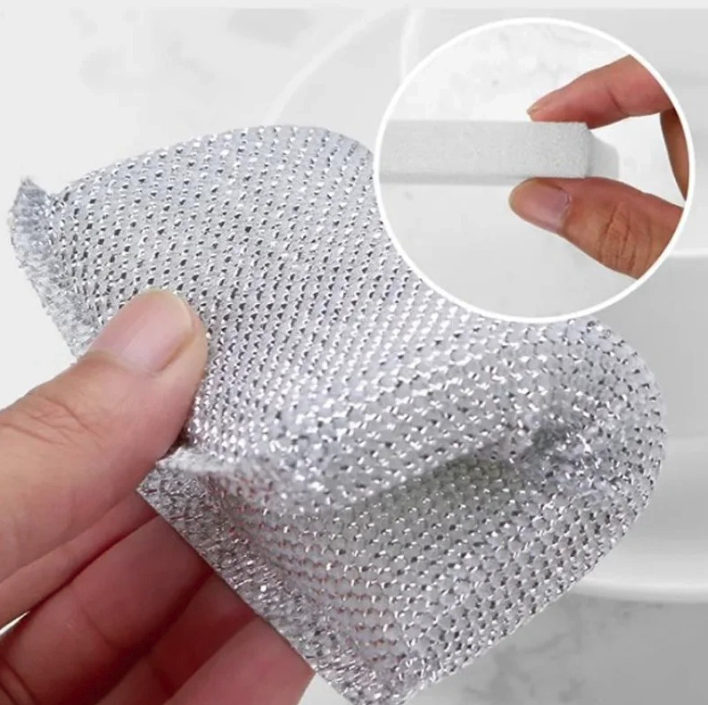 4pcs Kitchen Dishwashing Sponge: Scratch-Free Cleaning Wipe Pot Brush – NEW