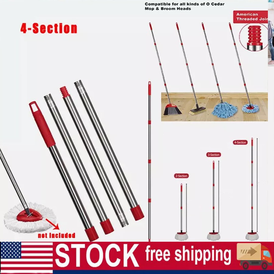 Spin Mop Replacement Handle for O-Cedar, 4-Section 30″ Germany Threaded Joint