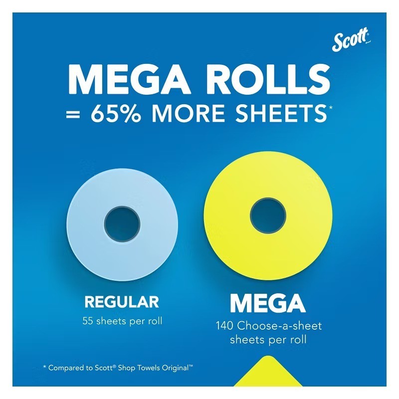 Scott Shop Towels Blue Original Multi Purpose Paper Towel 840 Sheets 6 Mega Roll
