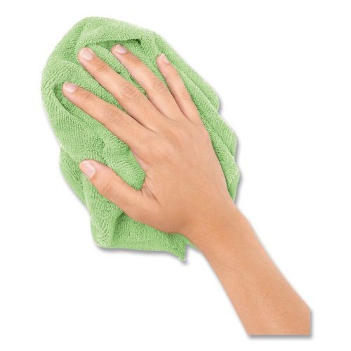 Boardwalk Microfiber Cloths, 12 x 12, Green, 12/Pack