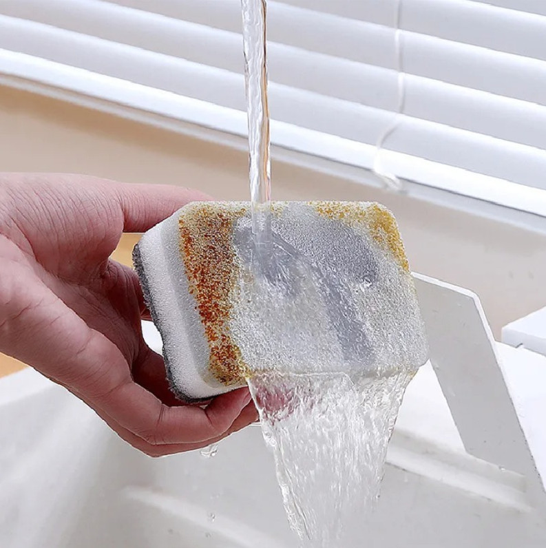 10/20/30pcs Double-Sided Sponge Wipe Gray Kitchen Cleaning Scouring Pad – NEW