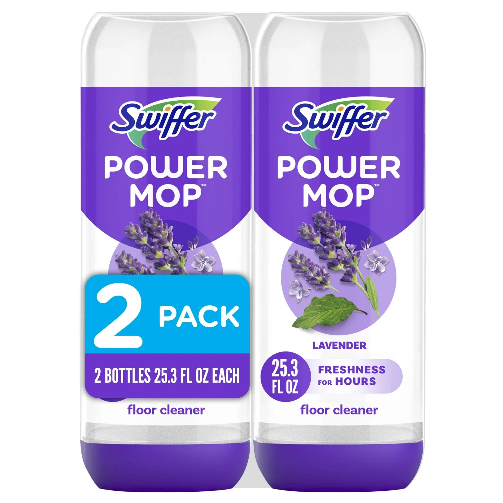 New Swiffer PowerMop Liquid Floor Cleaner Solution, Lavender, (25.3 oz, 2 Pack)