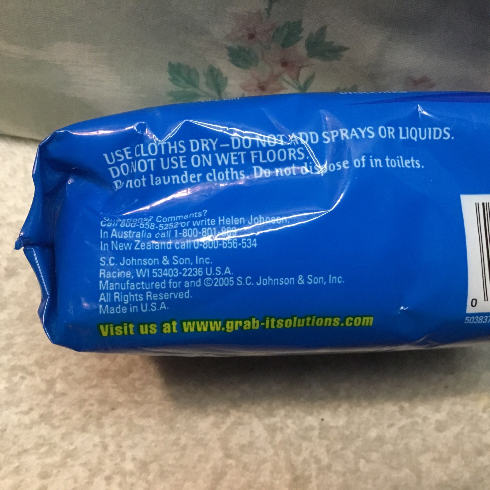 Pledge GRAB IT Dry Disposable 16 Unscented Dusting Cloths 8″x 11.5″ New Sealed