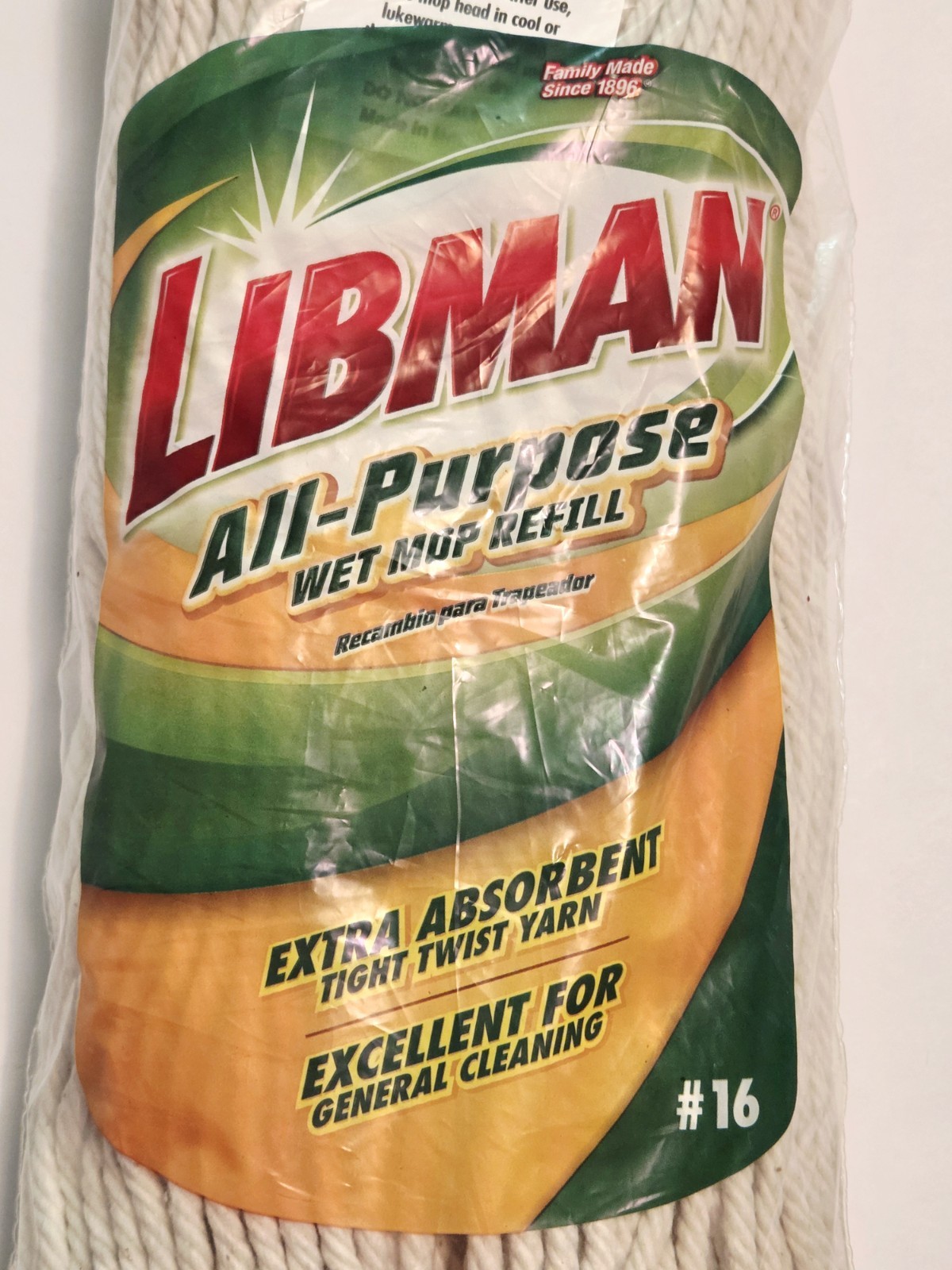 Libman All-Purpose Cotton Blend Wet Mop Refills Twisted Yarn #00974 Lot of 3 NEW