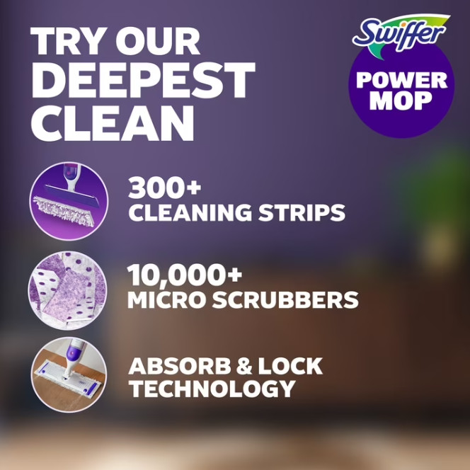 Swiffer Power Mop, Floor Cleaner, Tile, Vinyl, Laminate, Wood, Floor Cleaner, Cl