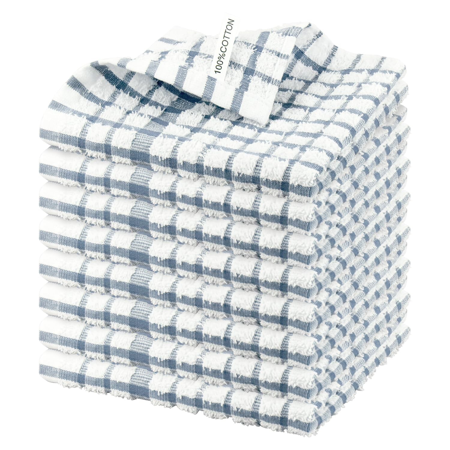 Nialnant 8 Pack Kitchen Towels and 12 x 12 in – 8PCS, Little Blue Plaid
