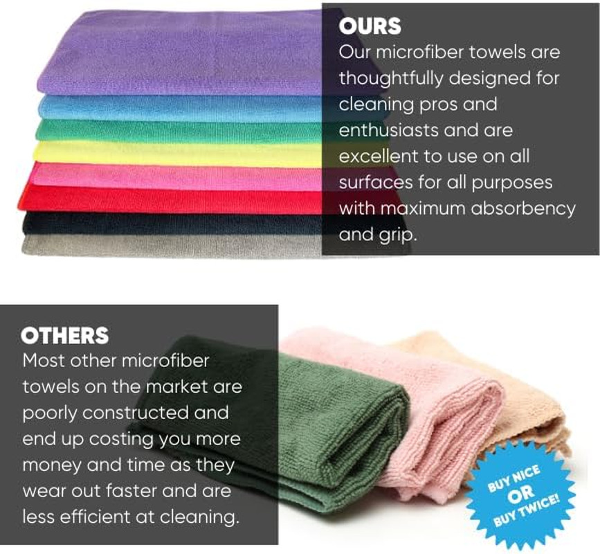 MW Pro Microfiber Cleaning Cloth | Green (12 Pack) | Size 16″ X 16″ | All Purpos