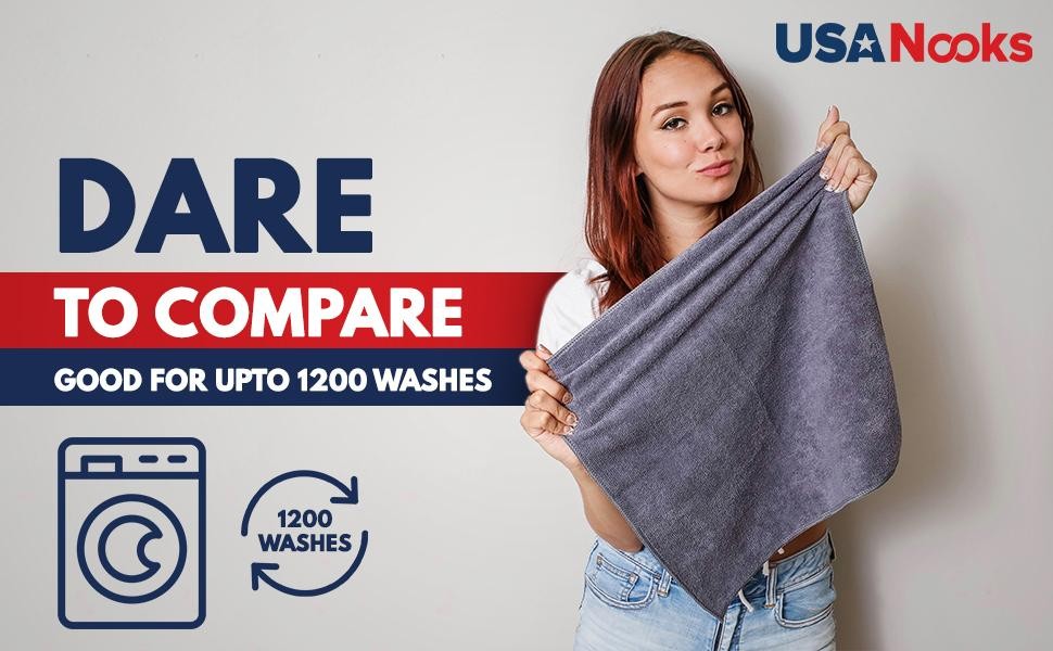 Microfiber Cleaning Cloth – 8 Pcs 12″x11″ – High Performance – 1200 Washes,